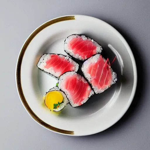 Image similar to “a pig sushi roll. Award winning food photography.”