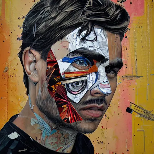 Image similar to portrait of a man, by Sandra Chevrier