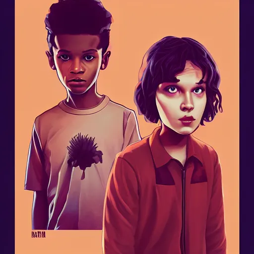 Image similar to face icon stylized minimalist stranger things, loftis, cory behance hd by jesper ejsing, by rhads, makoto shinkai and lois van baarle, ilya kuvshinov, rossdraws global illumination