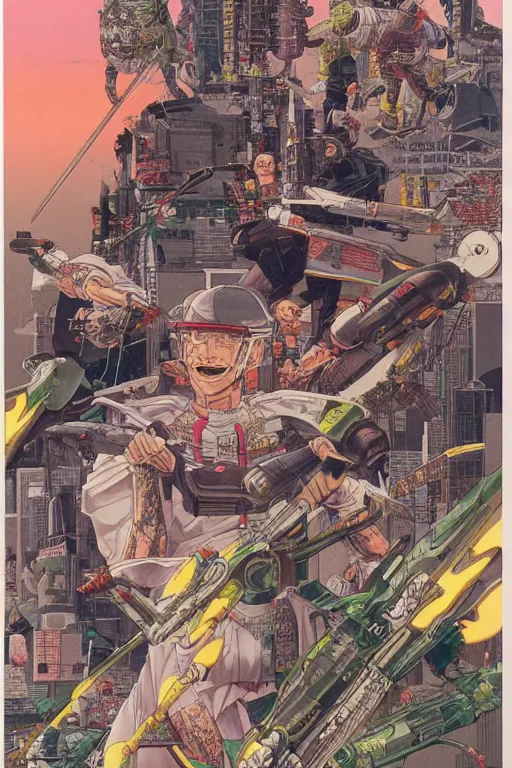 Image similar to beautiful hyperdetailed anime illustration of a poster, by moebius, masamune shirow and katsuhiro otomo