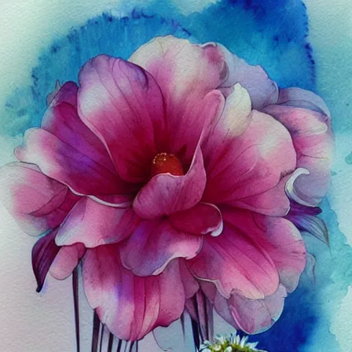 loose loose watercolor of flowers