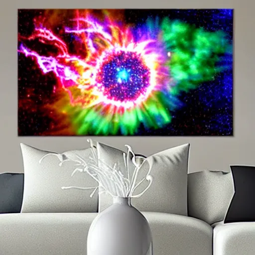 Image similar to mini supernova exploding in a living room