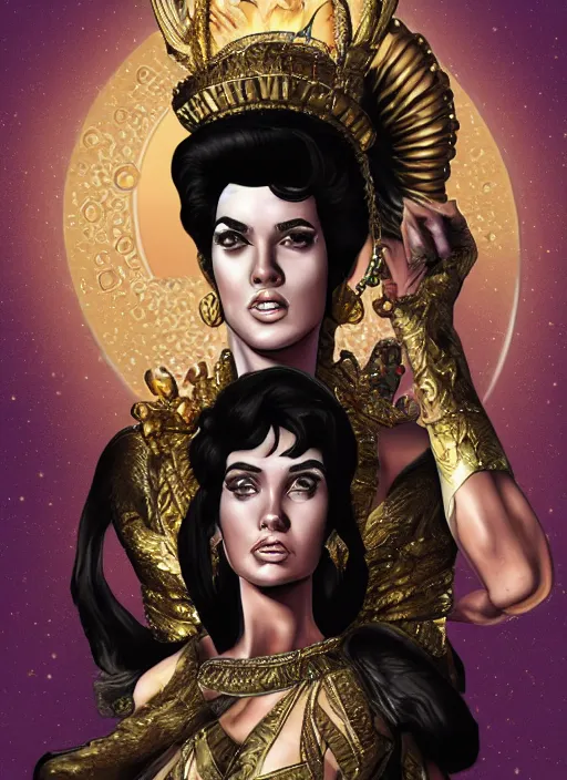 Prompt: The Goddess of Elvis, detailed digital art, trending on Artstation