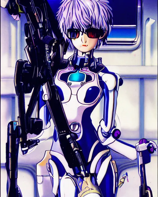 Prompt: Rei Ayanami by Masamune Shirow