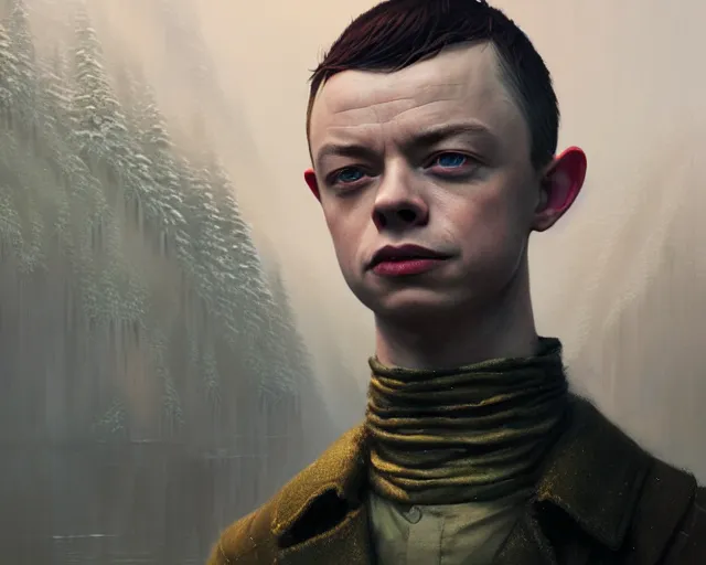 Image similar to highly detailed portrait of dane dehaan as a bald elf, in gta v, stephen bliss, unreal engine, fantasy art by greg rutkowski, loish, rhads, ferdinand knab, makoto shinkai and lois van baarle, ilya kuvshinov, rossdraws, tom bagshaw, global illumination, radiant light, detailed and intricate environment