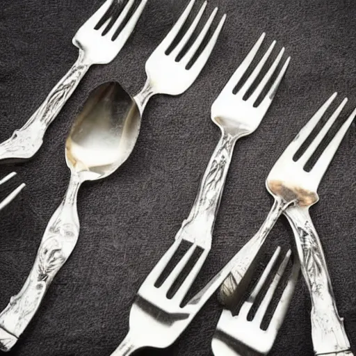 Image similar to the game of thrones bit with forks