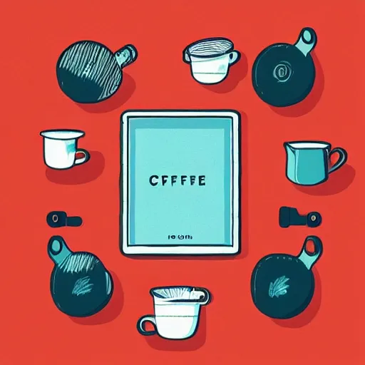 Prompt: illustration morning coffee enjoyment by malika favre