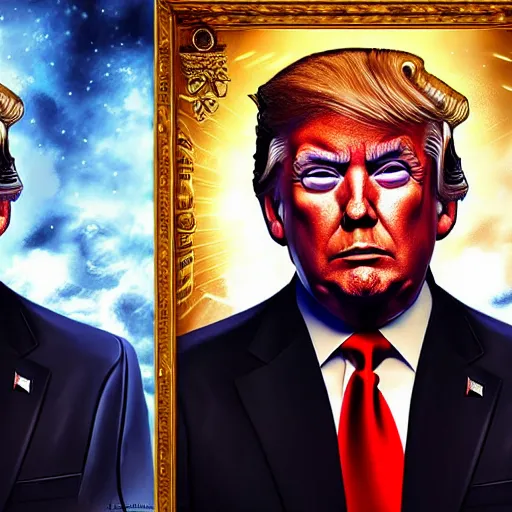 Prompt: Donald Trump as the god-emperor of mankind, epic and classy portrait, digital art, award winning on Artstation, hyper detailed, hyper realistic, high contrast, highly detailed face, Superior look