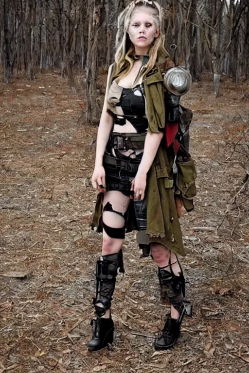 Image similar to post-apocalyptic fashion outfit