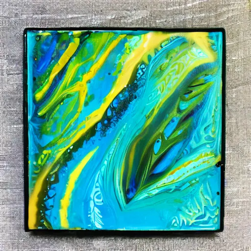 Prompt: acrylic pour art