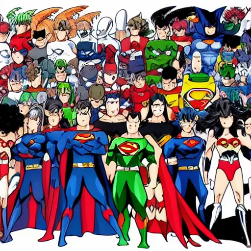 Image similar to justice league in anime style by akira toriyama