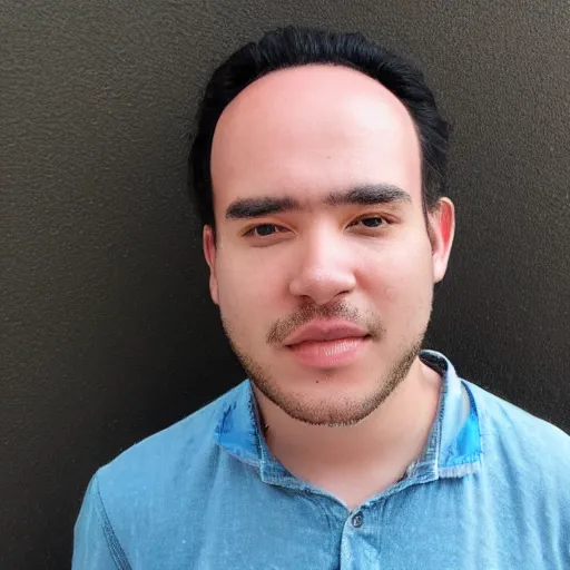 Prompt: photo of a guy with a tiny forehead