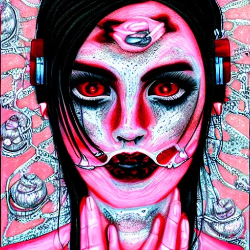 Prompt: ancient technology relic with glowing parts in the dark, by harumi hironaka