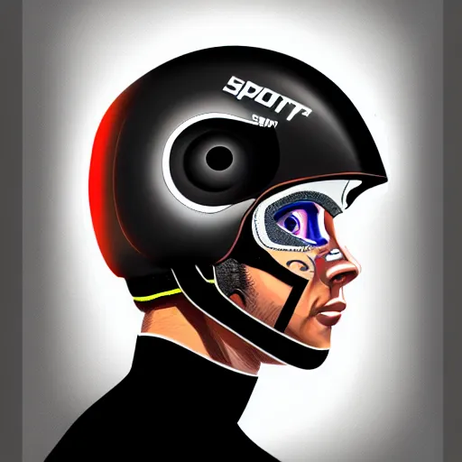 Image similar to sports helmet driver wearing a transparent visor helmet with big eye lashes with high detailed tattoos on neck, side profile on a racing car, highly detailed, digital painting, artstation, concept art, smooth, sharp focus, illustration by adrian smith