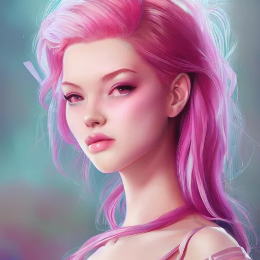Prompt: teen girl, pink hair, gorgeous, amazing, elegant, intricate, highly detailed, digital painting, artstation, concept art, sharp focus, illustration, art by Ross tran and artgerm