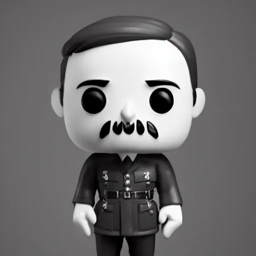 Image similar to 3 d render of funko pop figurine of adolf hitler. realistic. photo. photorealistic. detailed. high quality. high resolution. lossless quality. lossless. 8 k. hdr. 4 k. 8 k resolution. 1 6 k resolution