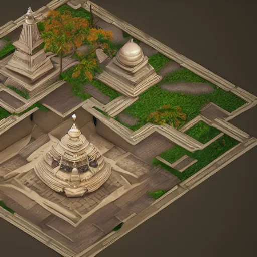 Image similar to 3d render, Indian Gods, Unreal engine, white background, Isometric 8k