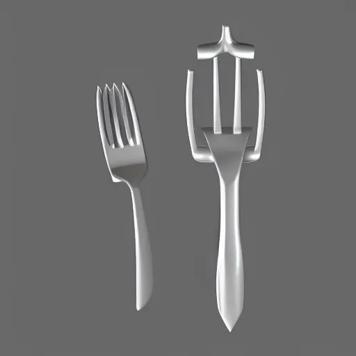 Prompt: 3d model topology of a fork