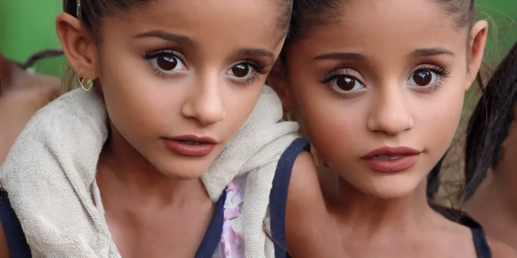 Prompt: ariana grande as a starving child in africa 4k