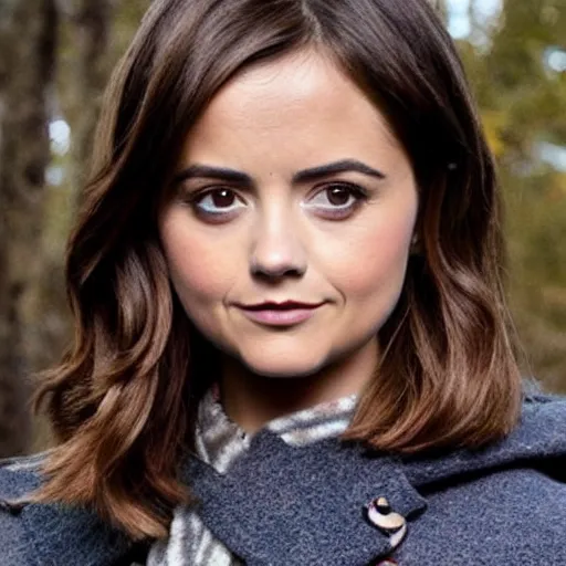 Image similar to jenna coleman transformed into humanoid fox