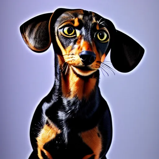 Image similar to a feline dachshund - cat - hybrid, animal photography