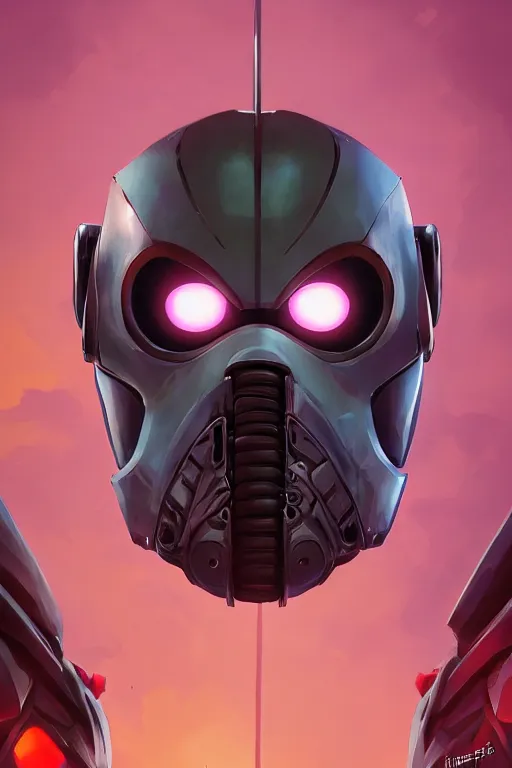 Image similar to epic mask helmet robot ninja portrait stylized as fornite style game design fanart by concept artist gervasio canda, behance hd by jesper ejsing, by rhads, makoto shinkai and lois van baarle, ilya kuvshinov, rossdraws global illumination radiating a glowing aura global illumination ray tracing hdr render in unreal engine 5