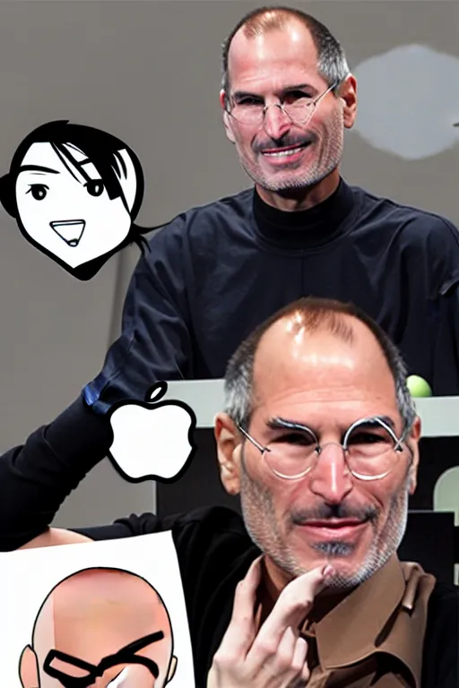 Image similar to if steve jobs is an anime girl