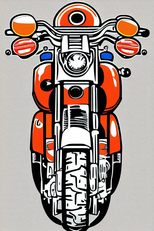 Image similar to Harley Davidson motorbike , sticker, colorful, illustration, highly detailed, simple, smooth and clean vector curves, no jagged lines, vector art, smooth