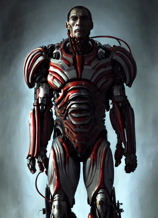 Image similar to zahn mcclarnon as victor stone, full body concept, cyborg, borg, strogg, face of a man, terminator, flesh, quake strogg, doom demon, wolfenstein, monstrous, powerful, symmetry, symmetrical, concept art by ruan jia and greg rutkowski