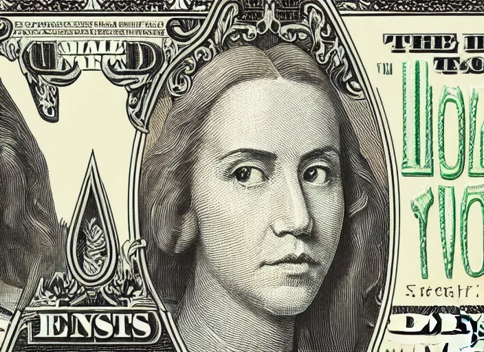 Image similar to reylo kissing dollar bill design