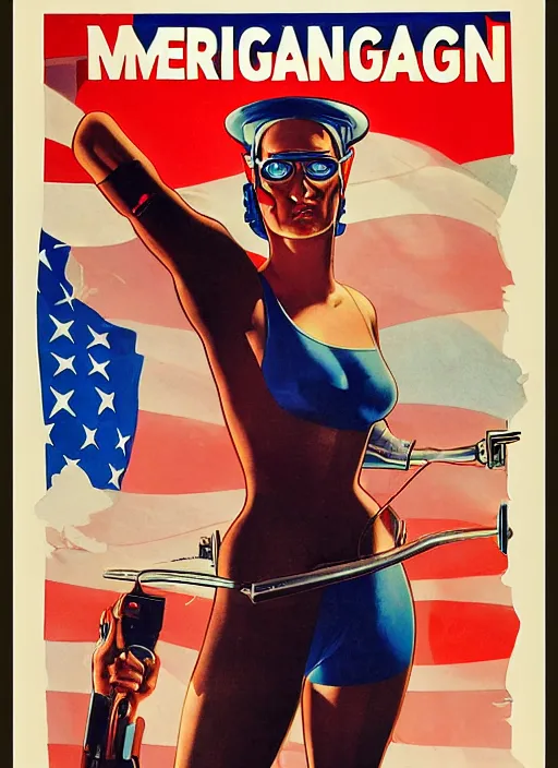 Prompt: american propaganda poster. cyberpunk surgeon. portrait by jean giraud and anton otto fischer and john philip falter and will eisner and gil elvgren