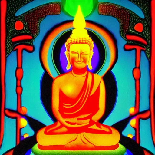 Image similar to neon buddha