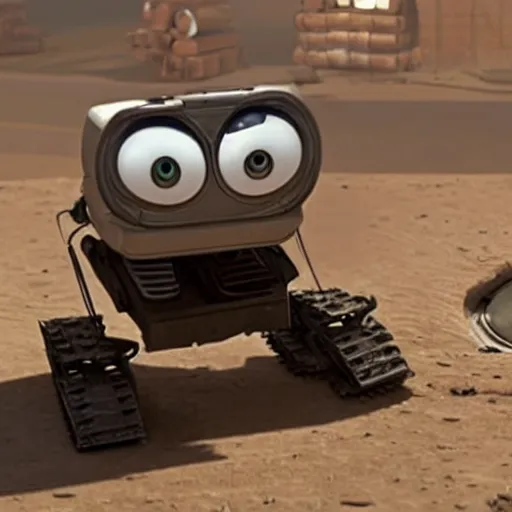 Prompt: wall - e but he's racist