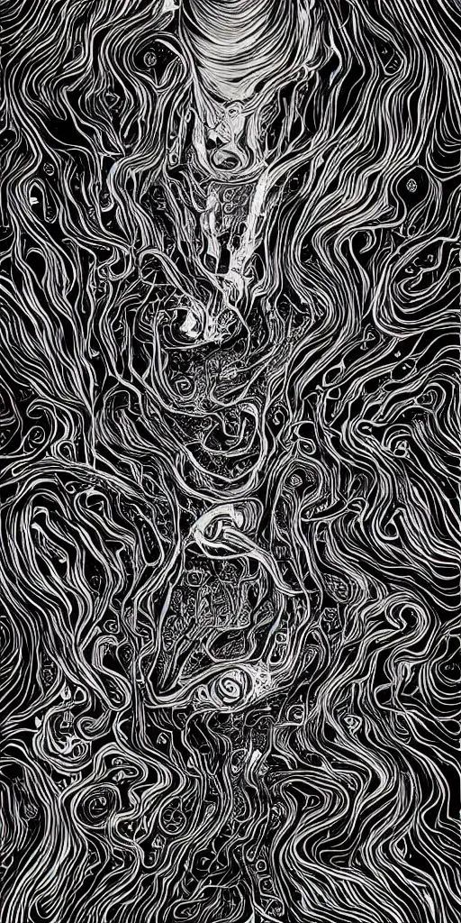 Image similar to psychedelic monochromatic artworks by didier comes