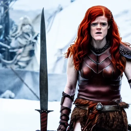 Image similar to rose leslie as red sonja