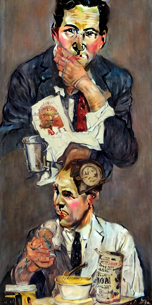 Prompt: Paul Rudd painted by Norman Rockwell