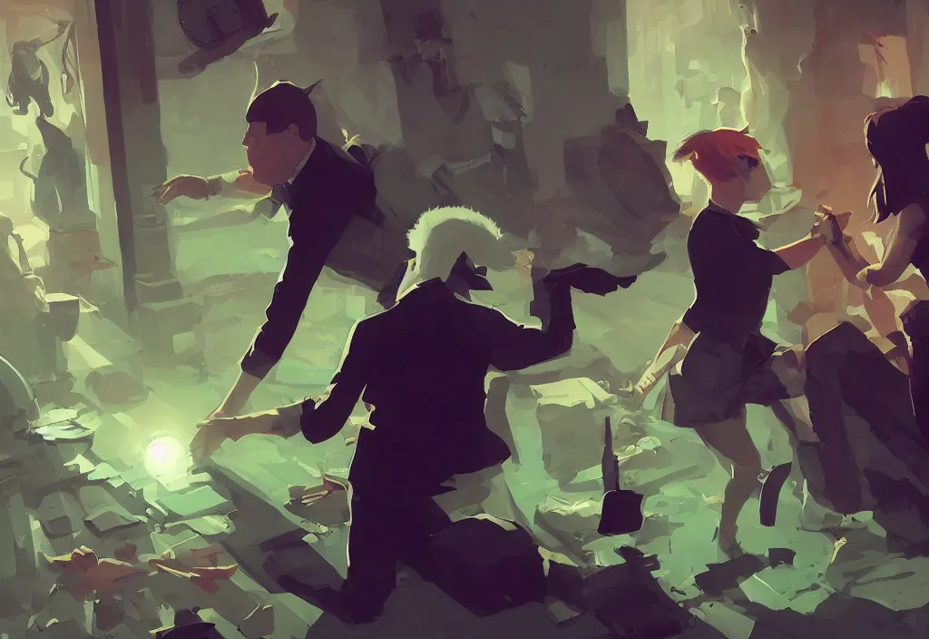 Image similar to joe biden shakes hands with catgirl, epic debates, presidental elections candidates, cnn, fox news, fantasy, by atey ghailan, by greg rutkowski, by greg tocchini, by james gilleard, by joe gb fenton, dynamic lighting, gradient light green, brown, blonde cream, salad and white colors in scheme, grunge aesthetic