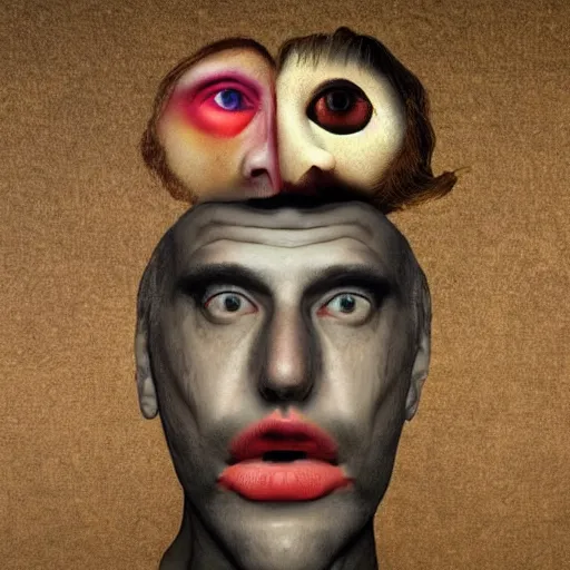 Image similar to this face is not real, surrealism