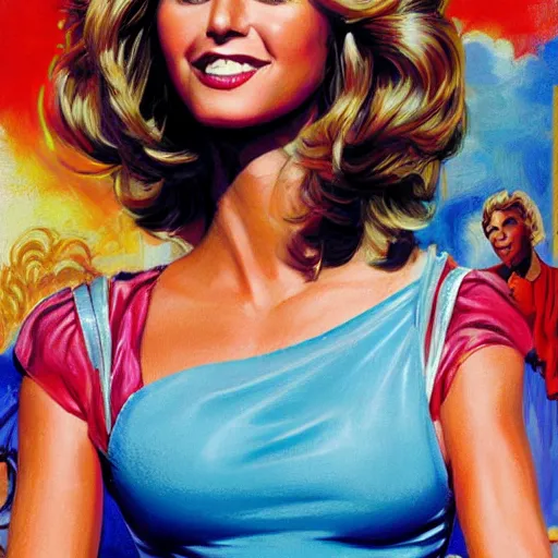 Prompt: Olivia Newton-John as Sandy in Grease, by Mark Brooks, Donato Giancola, Victor Nizovtsev, Scarlett Hooft Graafland, Chris Moore