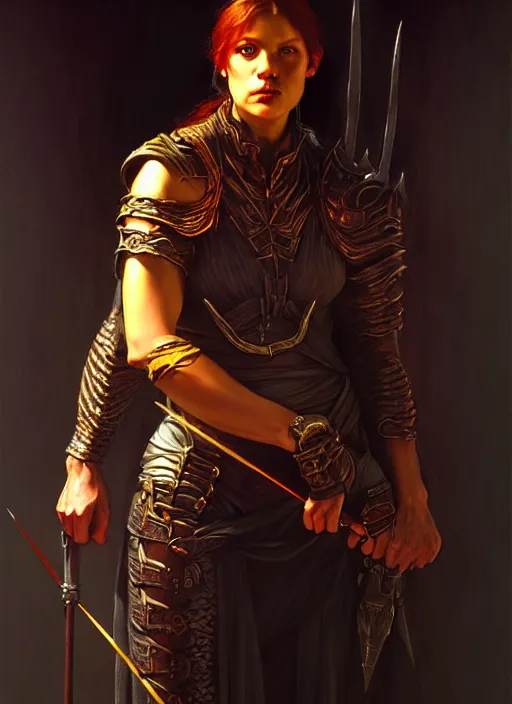 Image similar to i cast firebolt. full body, hyper realistic dnd character art portrait, dark fantasy art, intricate fantasy painting, dramatic lighting, vivid colors, deviantart, artstation, by edgar maxence and caravaggio and michael whelan and delacroix.