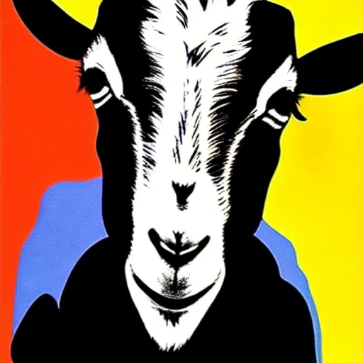 Image similar to goat, portrait, pop art