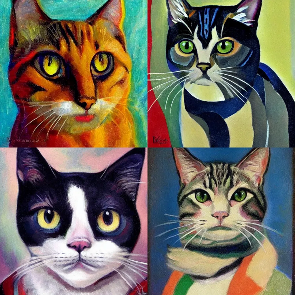 Prompt: robert portrait cat beautiful delaunay