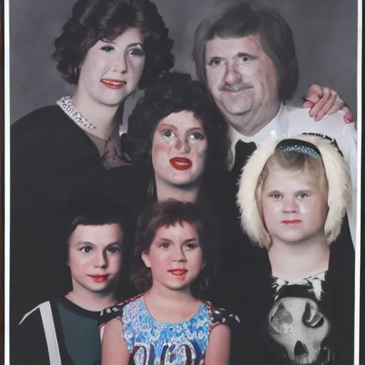 Prompt: haunted 1 9 8 0 s family portrait