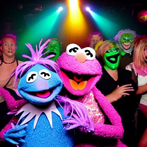 Image similar to muppet rave, club photography