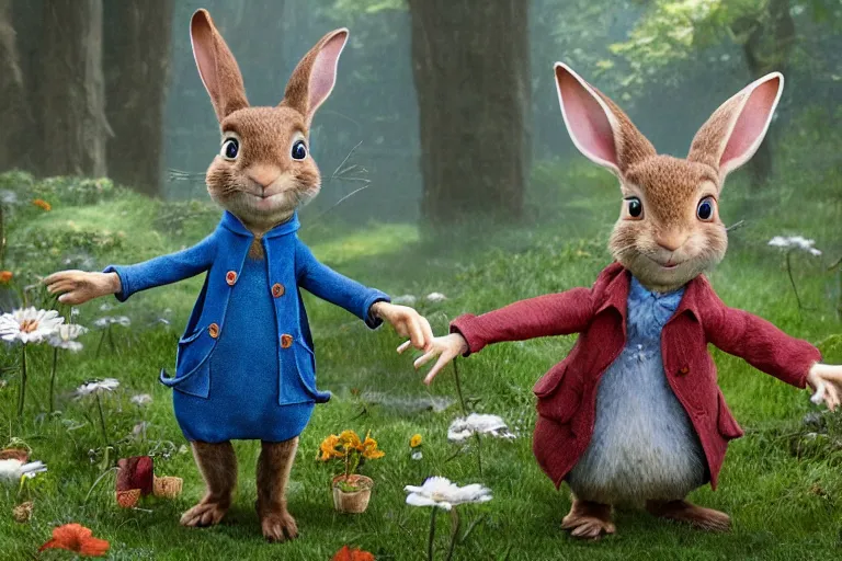 Image similar to Peter Rabbit in Coraline (2007), highly detailed, high quality, HD, 4k, 8k, Canon 300mm, professional photographer, 40mp, lifelike, top-rated, award winning, realistic, sharp, no blur, edited, corrected, trending