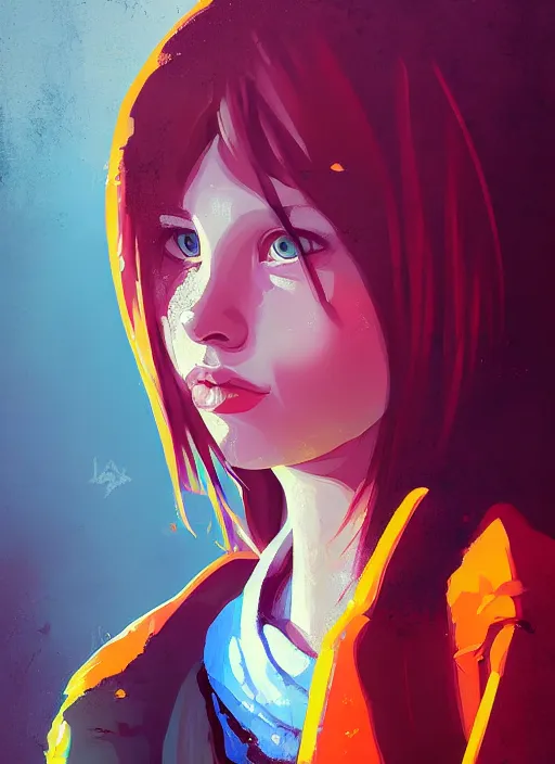 Prompt: a portrait of a pretty sewer punk young lady by alena aenami