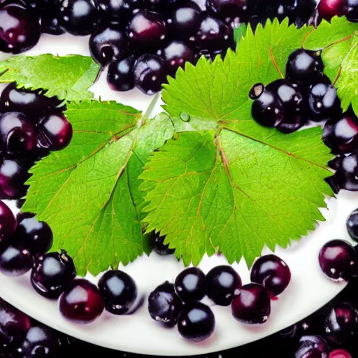 Image similar to a man eats black currants in a plate, hyper realistic, hyper detailed, cfg _ scale 1 2