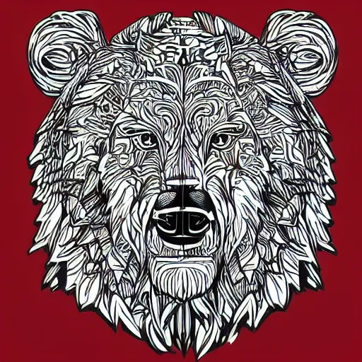 Image similar to warrior bear profile image, vector art, pfp, profile image, detailed, intricate, dramatic, svg, svg vector, 8 k