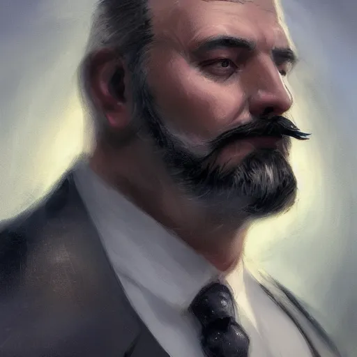 Prompt: centered detailed long shot character concept of a distinguished heavy set gentleman with a salt and pepper goatee, realistic character concept, vibrant colours, elegant pose, fantasy, illustration, body proportion study, artstation, cinematic lighting, hyperdetailed, cgsociety, 8k Resolution, high resolution, Charlie Bowater, Tom Bagshaw, Tom Richmond, insanely detailed and intricate, beautiful, elegant, golden ratio, royal swan insignia in background