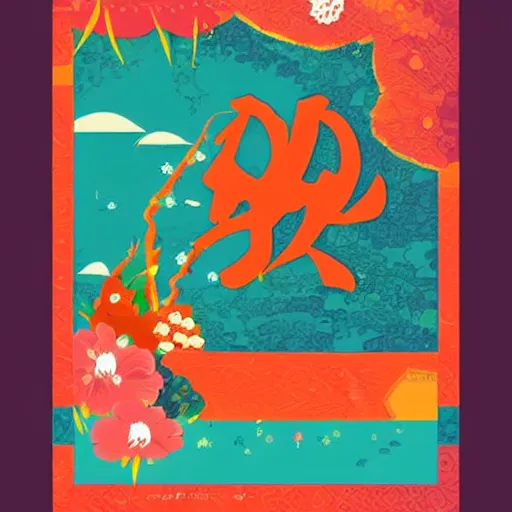 Prompt: japanese digital illustration poster, colourful, pinterest,